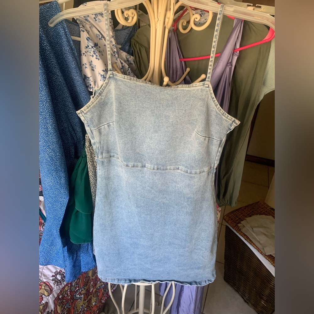 Denim/Jean Mini Medium Sleeveless Dress